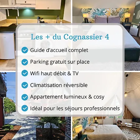 Les Cognassiers - Cosy & Equipe - Parking Gratuit - Professionnels & Familles *