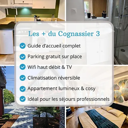 Les Cognassiers - Cosy & Equipe - Parking Gratuit - Professionnels & Familles